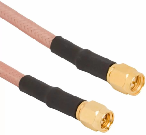 Coaxial Cable, SMA plug (straight) to SMA plug (straight), 50 Ω, RG-142, grommet black, 153 mm, 135101-07-06.00