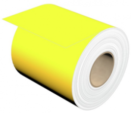 Polyester Label, (L x W) 30 m x 100 mm, yellow, Roll with 30 pcs