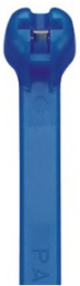 Cable tie with stainless steel tongue, releasable, nylon, (L x W) 203 x 4.7 mm, bundle-Ø 1.5 to 50.8 mm, blue, -60 to 85 °C