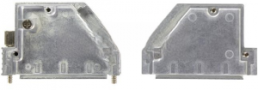 D-Sub connector housing, size: 3 (DB), angled 40°, zinc die casting, silver, 61030010015