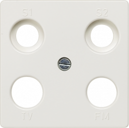 DELTA i-system cover plate for TV/RF/SAT 4-hole symmetrical, titanium white
