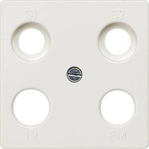 DELTA i-system cover plate for TV/RF/SAT 4-hole symmetrical, titanium white