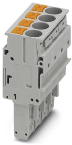 Plug, push-in connection, 0.5-10 mm², 4 pole, 41 A, 8 kV, gray, 3061596
