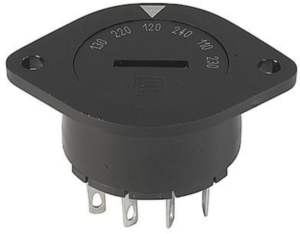 Voltage selector switch, 6 stage, 30°, On-On, 10 A, 250 V, 0033.3501