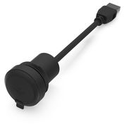 USB 3.0 cable gland, unlit, waistband round, black, front ring black, mounting Ø 22.3 mm, 1.10.099.002/0011