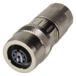 Socket, M12, 8 pole, crimp connection, Outer Push-Pull, straight, 21038212830