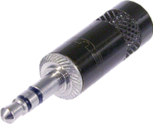 3.5 mm jack plug, 3 pole (stereo), solder connection, metal, NYS231B