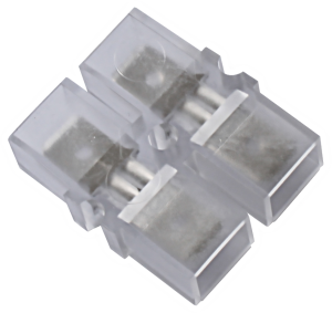 Flat plug connector, 2 pole, 6.3 x 0.8 mm, insulated, straight, transparent, 1.0-6.0 mm², AWG 16-10, 32830002