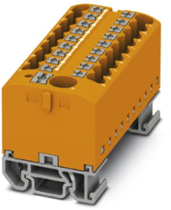 Distribution block, push-in connection, 0.14-4.0 mm², 19 pole, 24 A, 8 kV, orange, 3274228