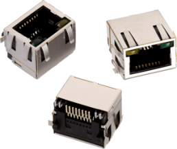 Socket, RJ45, 8 pole, 8P8C, Cat 3, solder connection, SMD, 634008137521