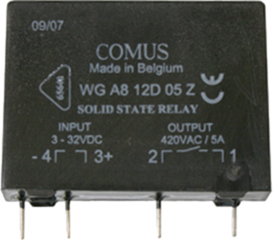 Solid state relay, 3-32 VDC, momentary switching, 24-480 VAC, 5 A, PCB mounting, 5760 8553 100