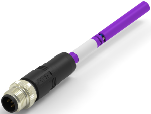 Sensor actuator cable, M12-cable plug, straight to open end, 5 pole, 6 m, PUR, purple, 4 A, TAA751A5501-060