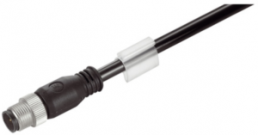 System cable, M12-plug, straight to open end, Cat 5, SF/UTP, Radox GKW S, 1 m, black