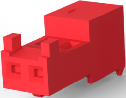 Socket housing, 2 pole, pitch 2.54 mm, angled, red, 3-644038-2