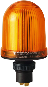 Continuous light, Ø 57 mm, yellow, 12-48 V AC/DC, BA15d, IP65
