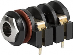 6.3 mm jack panel socket, 2 pole (mono), solder connection, plastic, 4833.2220