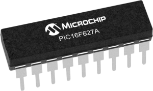 PIC microcontroller, 8 bit, 20 MHz, DIP-18, PIC16F627A-I/P