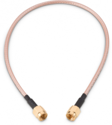 Coaxial cable, SMA plug (straight) to SMA plug (straight), 50 Ω, RG-316DB, grommet black, 152.4 mm, 65503503515306