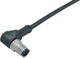 Sensor actuator cable, M12-cable plug, angled to open end, 4 pole, 2 m, PUR, black, 4 A, 77 3727 0000 50004-0200