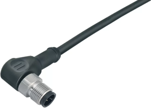 Sensor actuator cable, M12-cable plug, angled to open end, 8 pole, 5 m, PUR, black, 2 A, 77 3727 0000 50708-0500