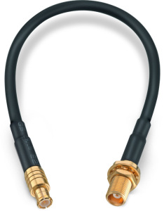 Coaxial cable, MCX plug (straight) to MCX socket (straight), 50 Ω, RG-174/U, grommet black, 152.4 mm, 65506506215303
