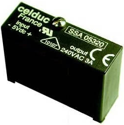 Solid state relay, 3-8 VDC, zero voltage switching, 12-280 VAC, 3 A, PCB mounting, SSA05320