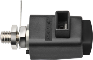 Quick pressure clamp, black, 300 V, 16 A, thread, nickel-plated, SDK 801 / SW
