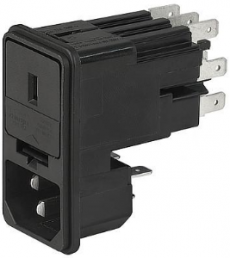 Combination element C14, 3 pole, snap-in, plug-in connection, black, KE10.2100.105