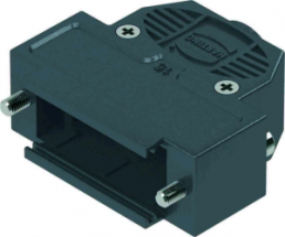 D-Sub connector housing, size: 2 (DA), straight 180°, cable Ø 3.3 to 8.5 mm, thermoplastic, black, 09670150482160