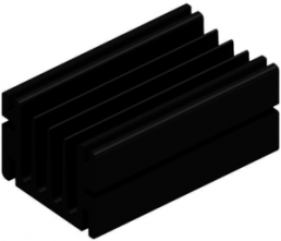 Extruded heatsink, 75 x 46 x 33 mm, 5.85 to 2.8 K/W, black anodized