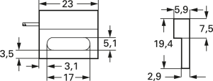 Proximity switch, Surface mounting, 1 Form A (N/O), 10 W, 200 V (DC), 0.5 A, MK05-1A66B-500W