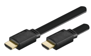 HDMI High Speed with Ethernet, flat cable, black, 1.5 m