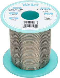 Solder wire, lead-free, SAC (Sn3.0Ag0.5Cu3.5%), Ø 0.8 mm, 100 g