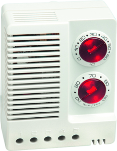 Hygrotherm with integrated sensor, 100-240 V, 0-60 °C, 50-90 % rH, (L x W x H) 60 x 43 x 77 mm, 01230.9-00