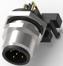 Plug, 5 pole, solder connection, screw locking, angled, 4-2172081-2