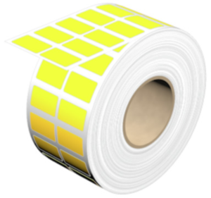 Cotton fabric Label, (L x W) 20 x 12 mm, yellow, Roll with 2000 pcs