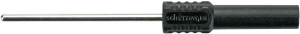4 mm socket, pin connection, mounting Ø 6 mm, CAT II, black, LB 4-2 S NI / 40 / SW