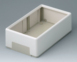 ABS flat enclosure, (L x W x H) 210 x 125 x 70 mm, gray white (RAL 9002), IP40, A9540165