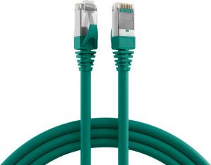 Patch cable, RJ45 plug, straight to RJ45 plug, straight, Cat 5e, SF/UTP, PUR, 0.5 m, green