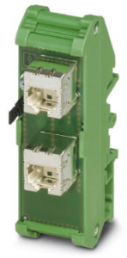Patch panel, RJ45 socket, (W x H x D) 29 x 90 x 53 mm, green, 2901646