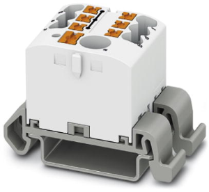 Distribution block, push-in connection, 0.14-4.0 mm², 7 pole, 24 A, 8 kV, white, 3273210