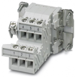 Socket contact insert, 6B, 6 pole, equipped, screw connection, with PE contact, 1648066