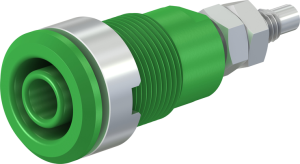 4 mm socket, threaded bolt, mounting Ø 12.2 mm, CAT III, green, 49.7043-25