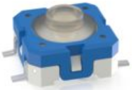 Short-stroke pushbutton, Form A (N/O), 100 mA/35 V, unlit , actuator (blue, L 1.33 mm), 6 N, SMD