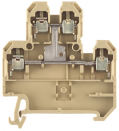 Multi level terminal block, screw connection, 0.5-4.0 mm², 27 A, beige/yellow, 1572700000