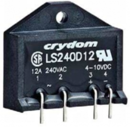 Solid state relay, 280 VAC, instantaneous switching, 4-10 VDC, 12 A, PCB mounting, LS240D12