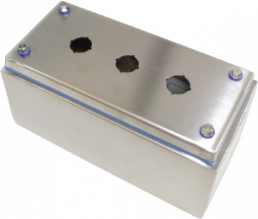 Stainless steel push button enclosure, (L x W x H) 126.49 x 115.06 x 252.47 mm, metal, IP69/IP69K, HYMPB3SS
