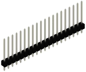 Pin header, 20 pole, pitch 2.54 mm, straight, black, 10048570