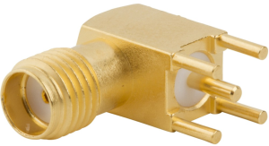 SMA socket 50 Ω, solder connection, angled, 132225