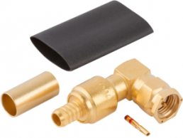 SMA plug 50 Ω, RG-142, RG-223, RG-400, RG-55, crimp connection, angled, 901-148-15